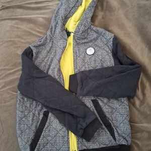 Shaun White Gray and Yellow Quilted Hoodie